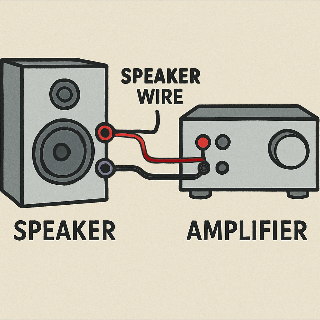 Illustration of speaker wire connections