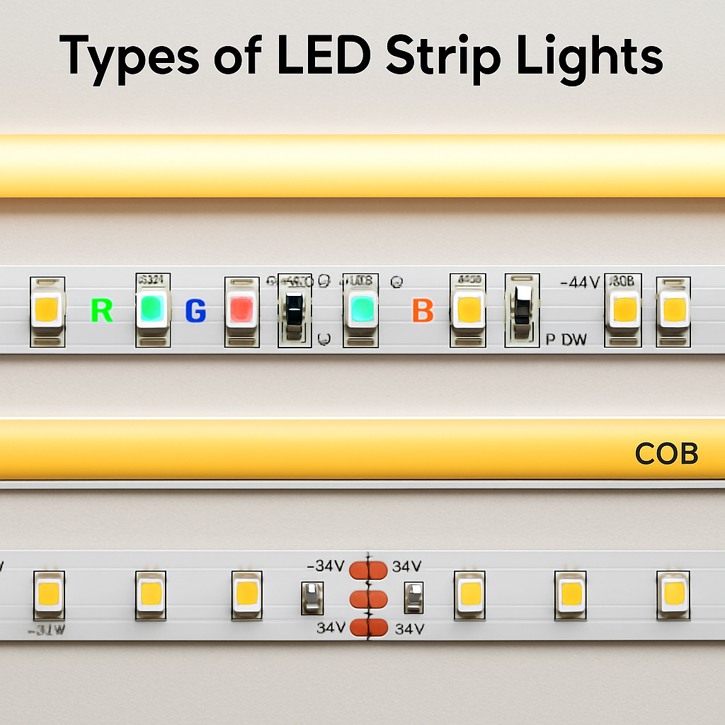 Different types of LED strip lights