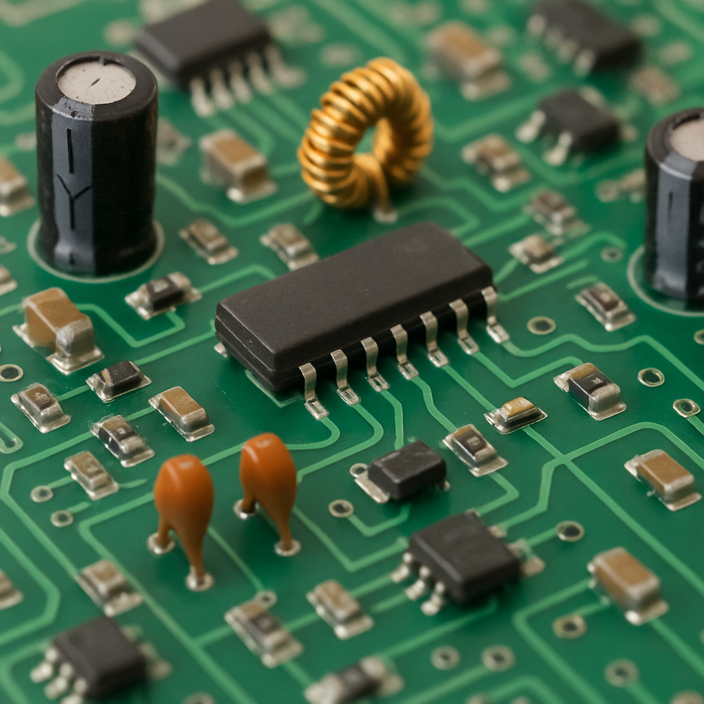 Circuit board with various components